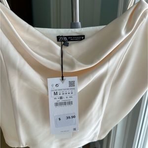 Zara Satin Corset Cream